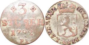 P0018 Germany Jülich-Berg 3 Stüber Carl Theodor 1792 PR -> Make offer