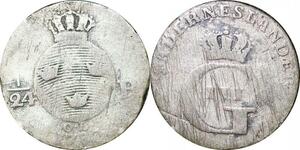 P0035 Sweden 1/24 Riksdaler Gustav III 1780 OL Silver KM522 -> Make offer