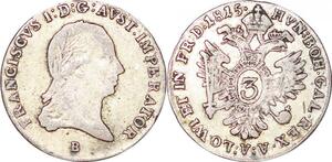 P0042 Austria Habsburg 3 Kreuzer Franz II 1815 B Silver -> Make offer