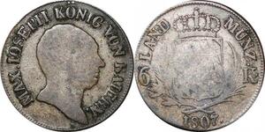 P0049 Germany Bavaria 6 Kreuzer Maximillian I Joseph 1807 Silver -> Make offer