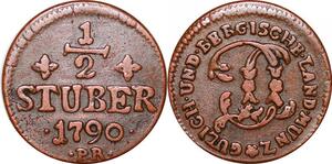 P0081 Germany JülichBerg 1/2 Stüber Carl Theodor 1790 XF-> Make offer