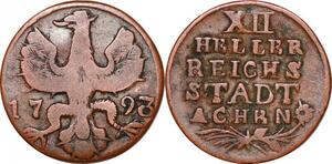 P0082 Germany Stadt Aachen 12 Heller 1793 -> Make offer