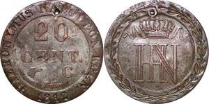 P0102 Germany Westphalia 20 Centimes Jerome Napoleon 1812 C Cassel Silver