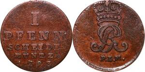 P0120 Germany Brunswick Lüneburg Calenberg Hannover Pfenning  George III 1793