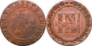 P0132 Germany Westphalia 5 Centimes Jerome Napoleon 1809 C Cassel ->M offer