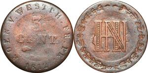 P0139 Germany Westphalia 3 Centimes Jerome Napoleon 1812 C Cassel ->M offer