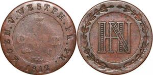 P0146 Germany Westphalia 3 Centimes Jerome Napoleon 1812 C Cassel ->M offer