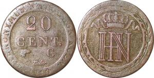 P0163 Germany Westphalia 20 Centimes Jerome Napoleon 1810 C Cassel Silver