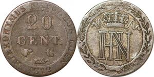 P0166 Germany Westphalia 20 Centimes Jerome Napoleon 1812 C Cassel Silver