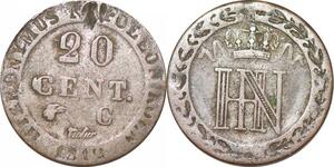 P0169 Germany Westphalia 20 Centimes Jerome Napoleon 1812 C Cassel Silver