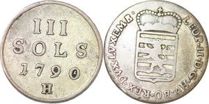 P0178 Luxembourg 3 Sols Leopold II 1790 H -> Make offer
