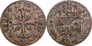 P0216 Switzerland Swiss Neuchâtel Cantons 1/2 Batzen Friedrich Wilhelm II 1792