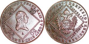 P0229 Austria Habsburg 30 Kreuzer Franz II 1807 A Wien AU !! -> Make offer
