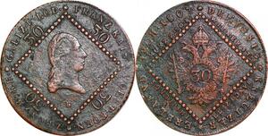 P0231 Austria Habsburg 30 Kreuzer Franz II 1807 B Kremnitz -> Make offer