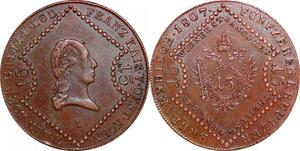 P0236 Austria Habsburg 15 Kreutzer Franz II 1807 A Vienna AU -> Make offer