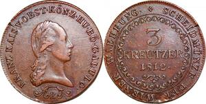P0241 Austria Habsburg 3 Kreutzer Franz I 1812 B Kremnica AU -> Make offer