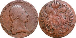 P0243 Austria Habsburg 3 Kreuzer Franz II 1800 B Kremnica -> Make offer