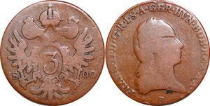 P0244 Austria Habsburg 3 Kreuzer Franz II 1800 B Kremnica -> Make offer