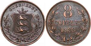 P0283 Guernsey 8 Doubles 1889 H Heaton -> Make offer