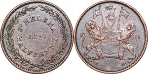 P0286 Medal Saint Helena 1/2 Penny Ascension 1821 -> Make offer