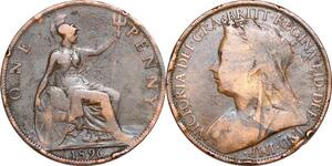 P0287 United Kingdom One Penny Victoria 1896 -> Make offer