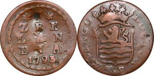 P0291 Dutch Republic Netherlands Duit Zee Lan Dia 1792 = Make offer