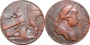 P0295 Token United Kingdom 1/2 Penny Wilkinson Iron Master 1790 -> Make offer