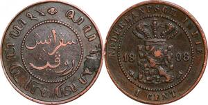 P0308 Netherlands East Indies Indonesia Cent Willem III Wilhelmina 1898