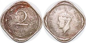 P0370 Scarce India British 2 Annas George VI 1940 .  -> Make offer