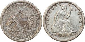 P0441 United States Quater Dollar Liberty Seated 1854 Silver AU ->M offer