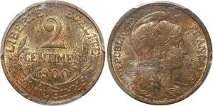 P0449 France 2 Centimes Dupuis 1900 PCGS MS63 Splendide ->Make offer