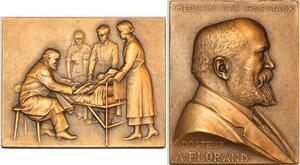 P0451 Rare France Plaque Medaille Médecins Hopitaux Docteur Florand Prudhomme SUP