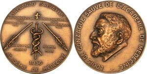 P0453 Rare Medaille Louis de Gonzague Academie de Médecine 1956 Russie SUP