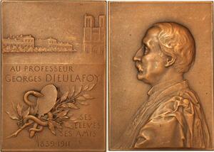 P0463 Rare France Plaque Pr. Georges Dieulafoy Médecin Academie Médecine Paris SUP