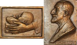 P0468 Rare France Plaque Dr. Edmond Lesne Médecin Pédiatre Enfant Bébé Zanic SUP