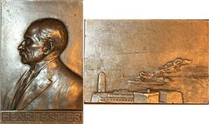 P0473 Rare France Plaque Henri Estier Président Construction Armateur Cargo Ship SUP