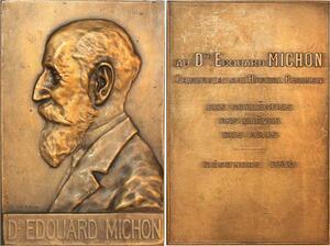 P0474 Rare France Plaque Médecine Dr Edouard Michon Médecin Chirurgien 1930 De Herain