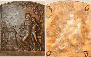 P0475 Rare France Plaque Contemplation Femme Enfant Auguste Maillard SUP