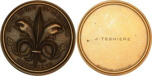 P0500 France Médaille Uniface Pour le roi et le Dauphin Tesniere 1936 SUP