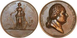 P0516 France Médaille Louis XVIII Aux Armes Utiles Gayrard Paris -> F offre