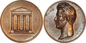 P0517 France Médaille Charles X 1826 Pose pierre barrière Rochechouart Depaulis SUP
