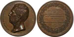 P0529 Rare France Médaille Eusèbe Salverte Dép 5e Arrondt Paris Juin 1854 Adolphe SUP