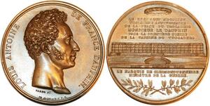 P0538 Rare France Coffret Médaille Louis Antoine Artois duc Angoulême Trocadero