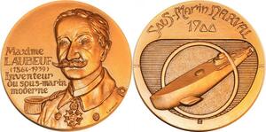 P0540 Rare France Médaille Maxime Laubeuf Sous Inventeur Marin Marine Militaire 1939