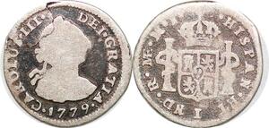 P0594 Perou Peru 1/2 Real Carlos III 1779 Lima MJ Silver ->Make offer