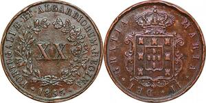 P0621 Portugal 20 Reis Maria II Educadora Lisboa Lisbon Mozambique 1819 1853 ->Make offer