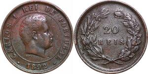 P0622 Portugal 20 Reis Carlos I 1892 ->Make offer