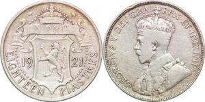 P0637 Cyprus 9 Piastres George V 1921 Silver ->Make offer