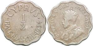 P0638 Cyprus 1/2 Half Piastre George V 1934 ->Make offer
