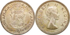 P0645 South Africa 2 1/2 Shillings  Elizabeth II 1956 Silver ->M offer